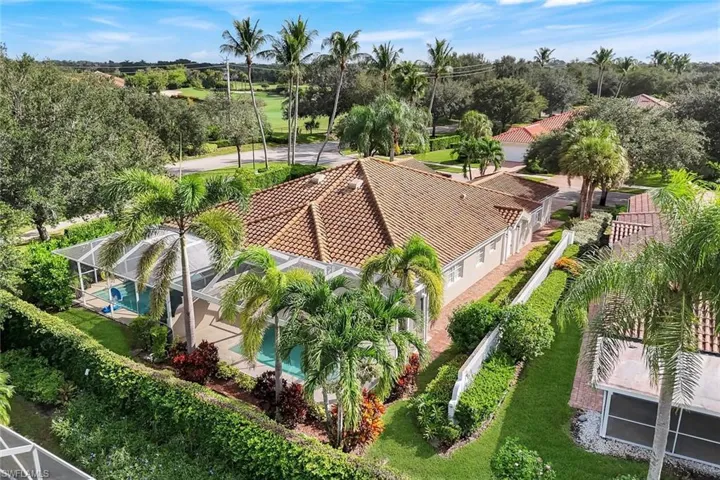 Drone / aerial view of a pool