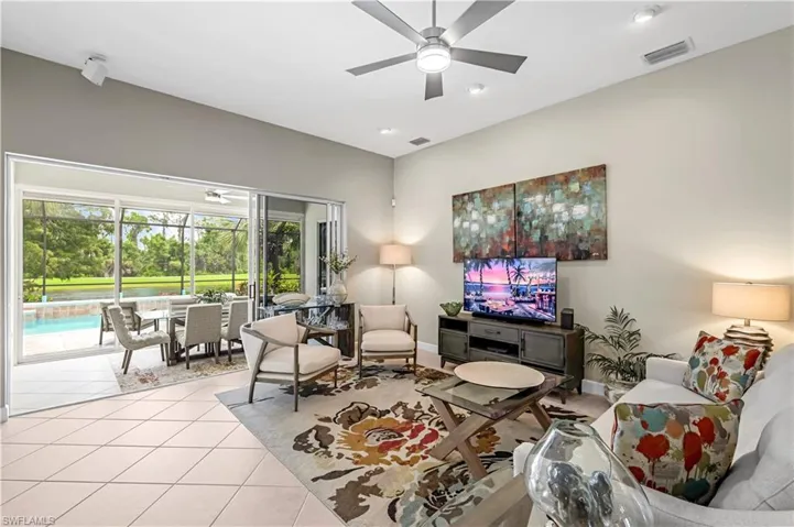 The main living area spils onto the lanai which is glassed in with 2 sets of sliders. This way you can enclose the 2nd set of sliders closest to the pool on those warmer days and have extra living area. These are delicious views waiting for you EVERYDAY!!!