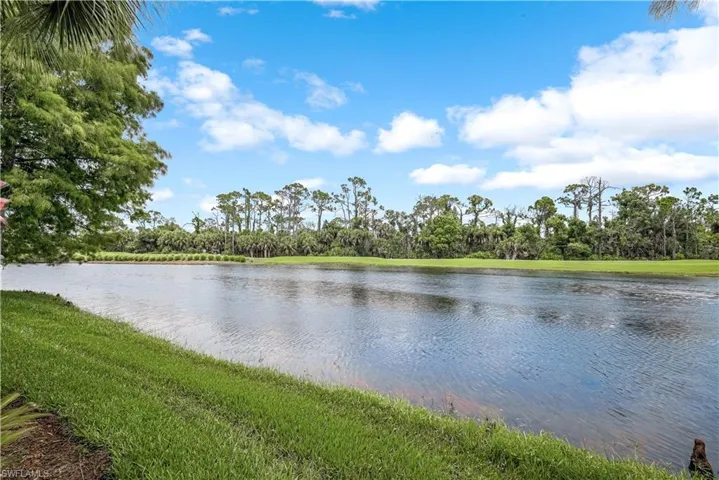 View of the lake and golf course.