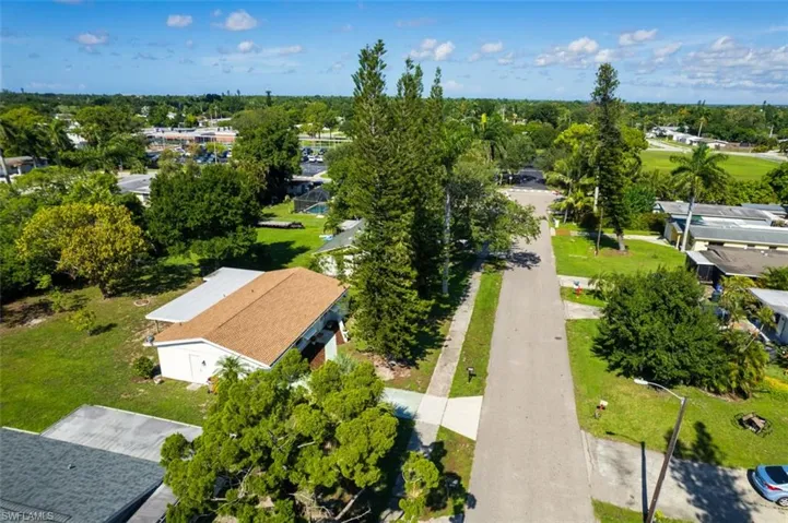 Aerial perspective of suburban area