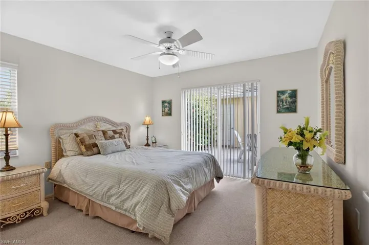 The third bedroom is tucked into the front corner of the house, and has a slider onto the patio. A perfect retreat for guests!