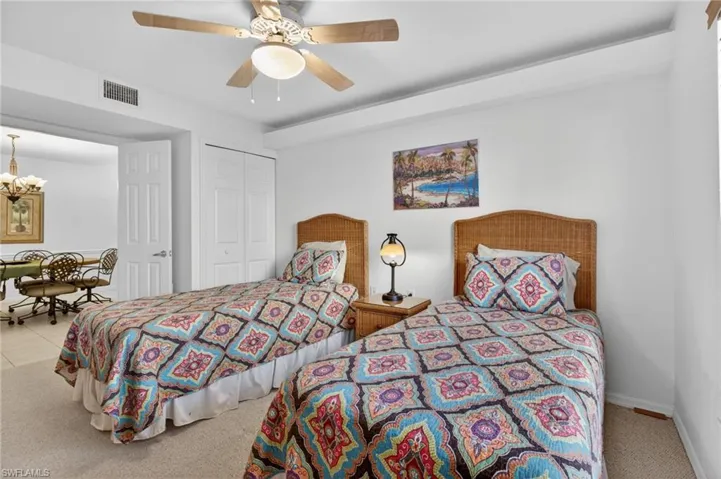 The middle bedroom is a den in some units--double doors make this a true bedroom, so guests can have quiet and privacy.