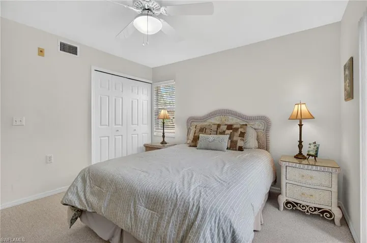 The third bedroom is tucked into the front corner of the house, and has a slider onto the patio. A perfect retreat for guests!