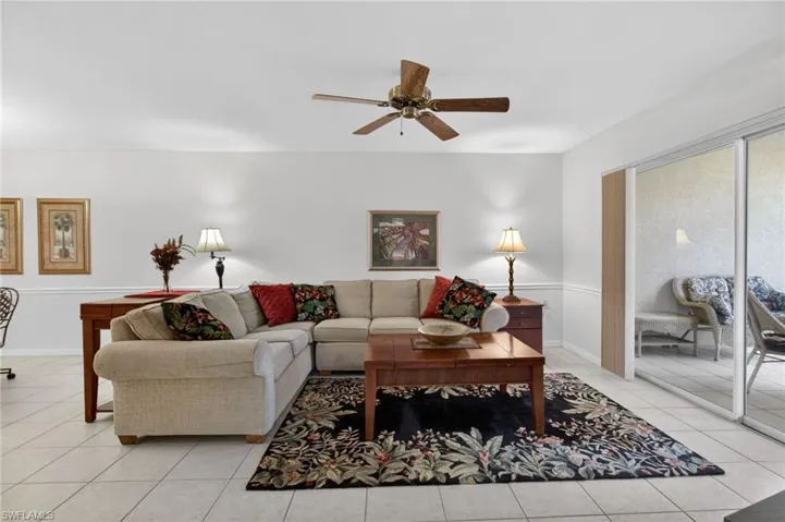 Living area is large enough for a sectional sleeper sofa, even with a full-size dining table.