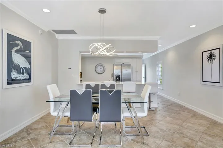 Dining area in open living area near kitchen