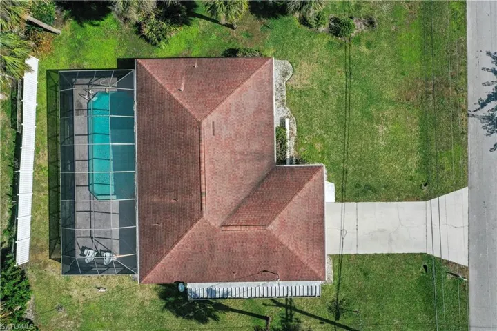 Birds eye view of property