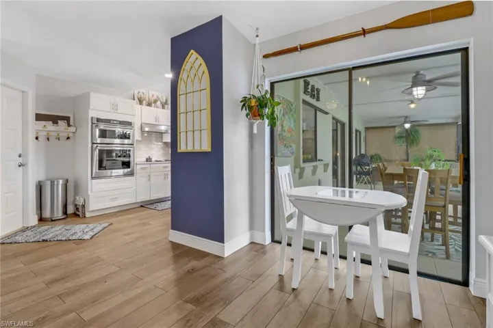 Breakfast nook when kitchen island is in the kitchen.