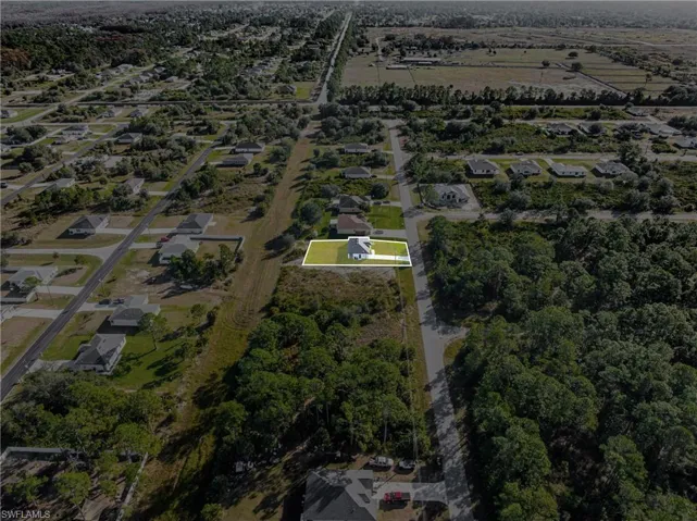 Aerial view of property's location