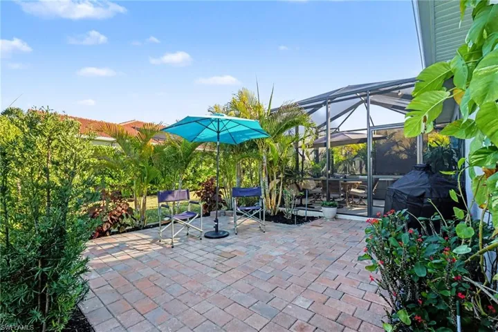 View of outdoor patio and area for grilling