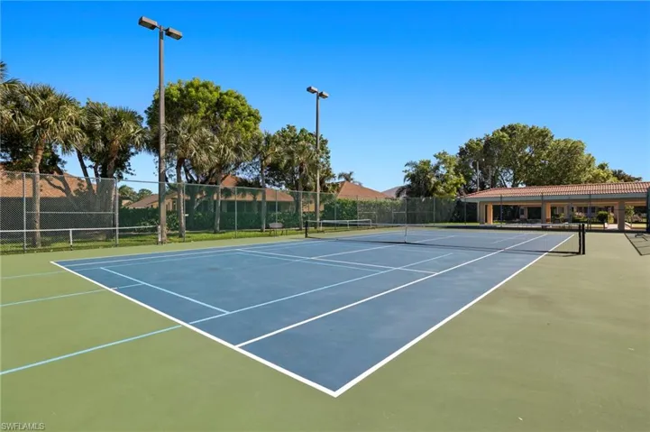 View of tennis court