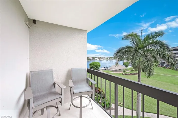 Balcony with a water view