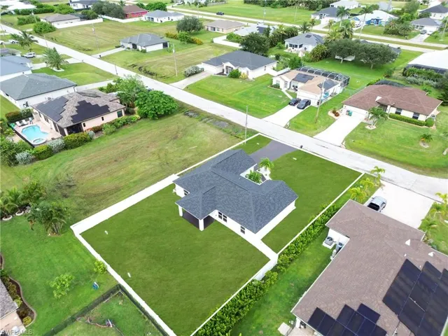 Aerial view of residential area