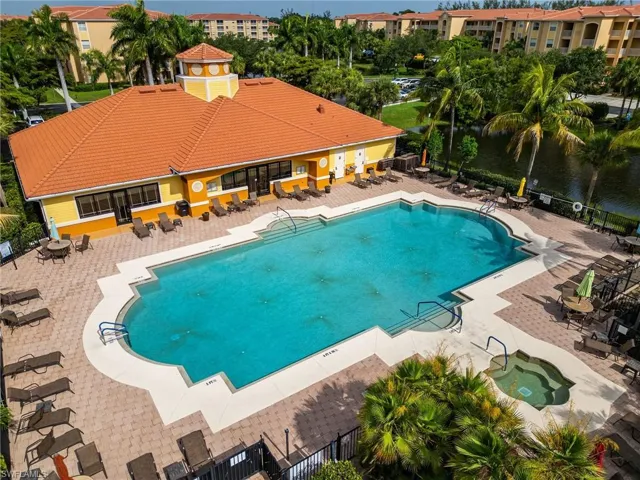 Aerial view of the community pool