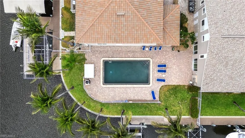 Drone / aerial view of community pool