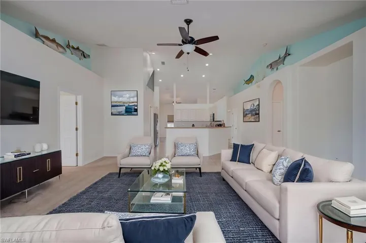 Virtually staged living room