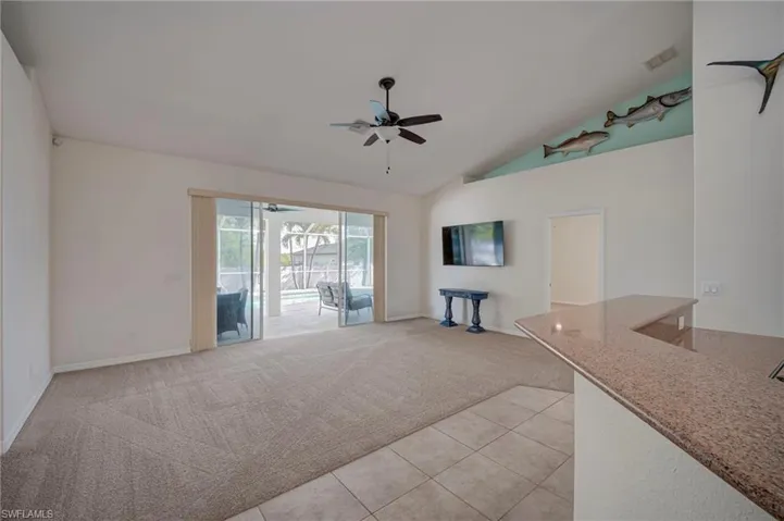 View of living room from kitchen