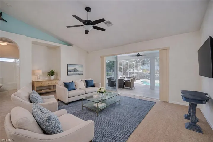 Virtually staged living room