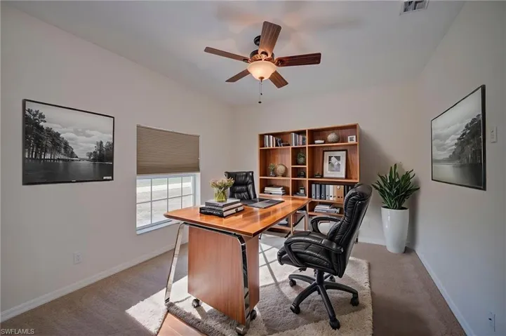 Virtually staged den or home office