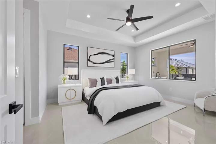 Virtually Staged-Office featuring ceiling fan