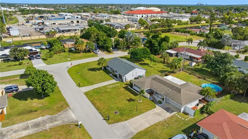 Aerial view of residential area