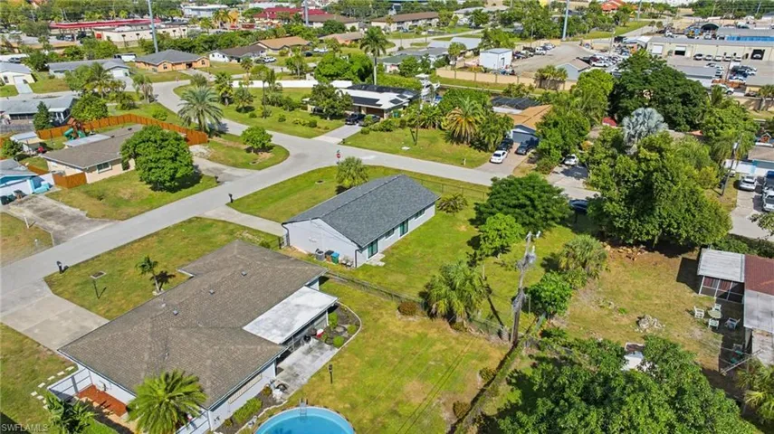 Aerial view of residential area