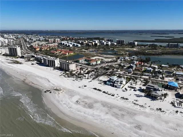 View of urban area with a large body of water
