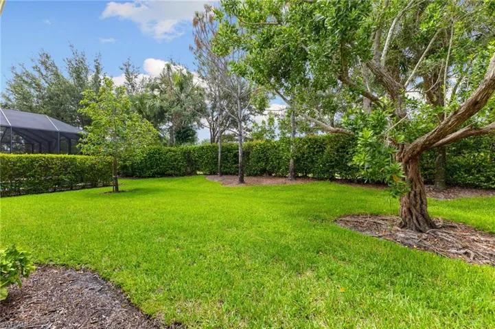 View of yard with a lanai