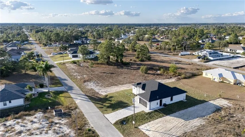 Aerial view of residential area