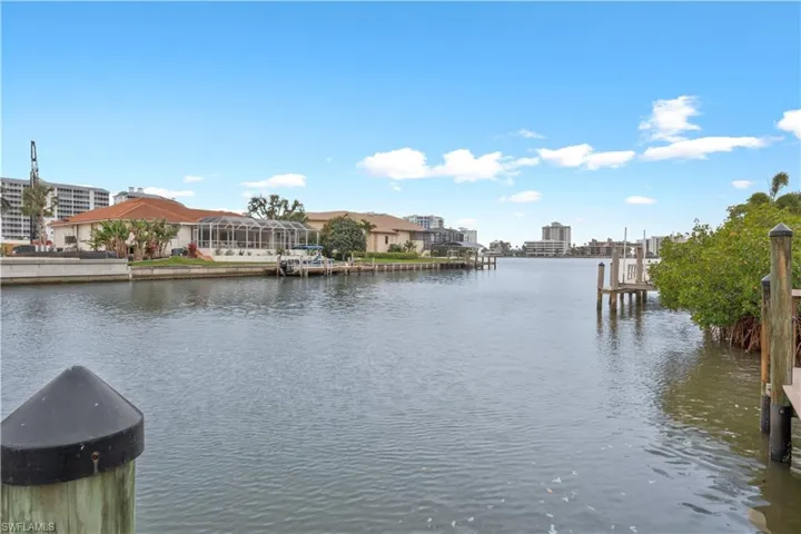Water view with a boat dock
