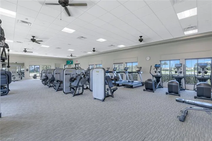 Huge gym featuring state of the art equipment.