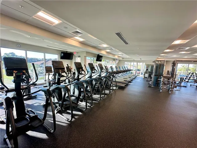 Workout area featuring visible vents