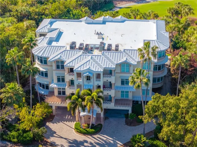 Aerial view of a golf club and apartment complex / building