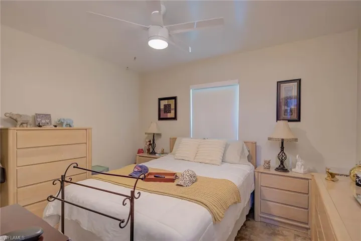 Bedroom with a ceiling fan