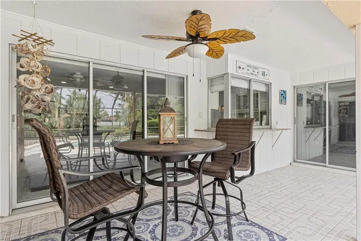 Covered Area of Lanai with ceiling fan