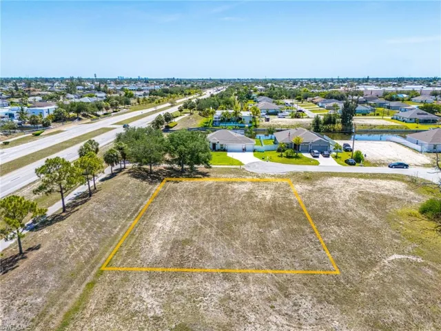 Aerial perspective of suburban area