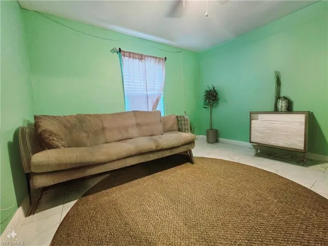 Living room with ceiling fan