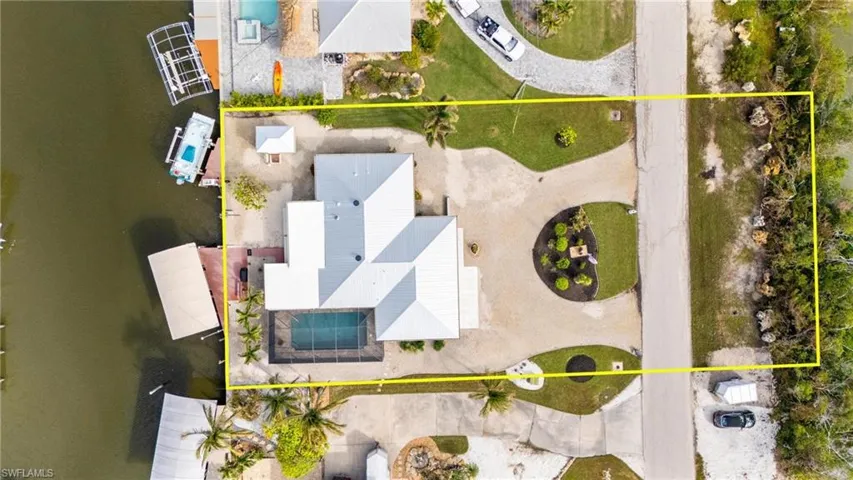 Birds eye view of property featuring a water view. Notice front boundary also is waterfront.