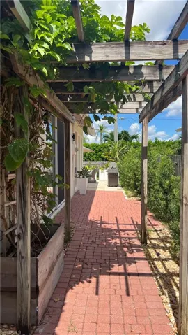 View of patio featuring a pergola