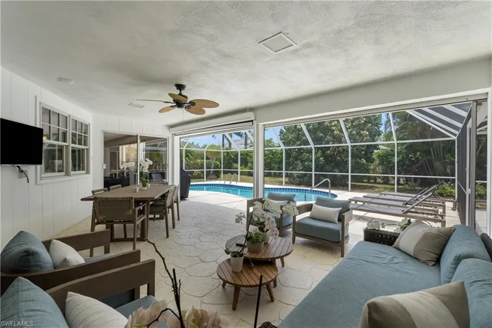 View of screened in patio area