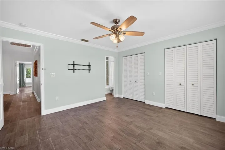 Spacious guest room with lots of closet space and its own dedicated bathroom