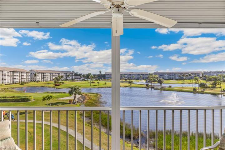 THE VIEW FROM YOUR LANAI! Wide open views of golf course, lakes, fountains and palm trees. The best view in the complex.