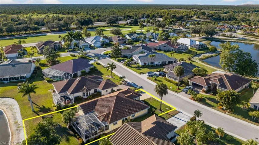 Aerial perspective of suburban area