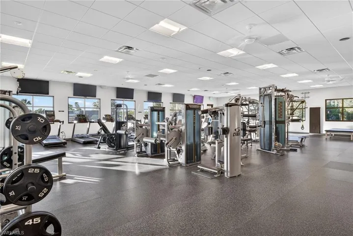 Gym with a drop ceiling