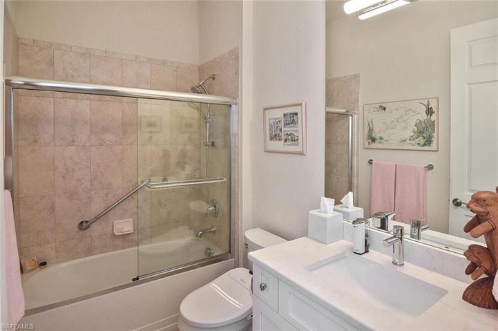 The Guest Bath with combo tub/shower is located between the 2 Guest Bedrooms