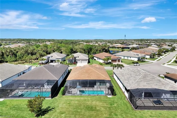 Drone / aerial view with a residential view