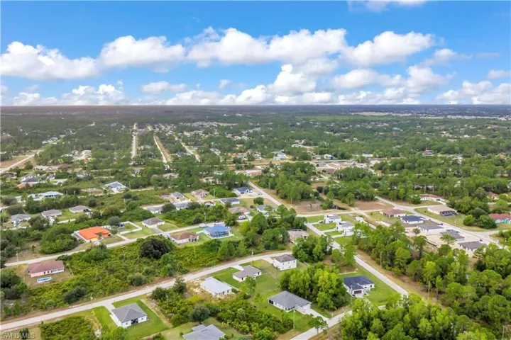 Aerial view of residential area