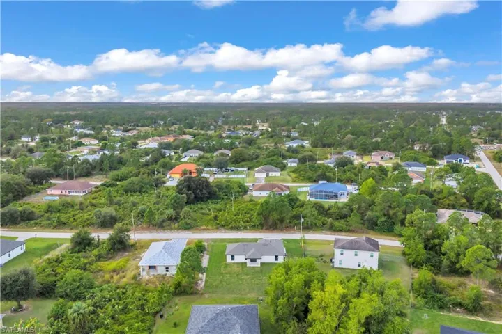 Aerial perspective of suburban area