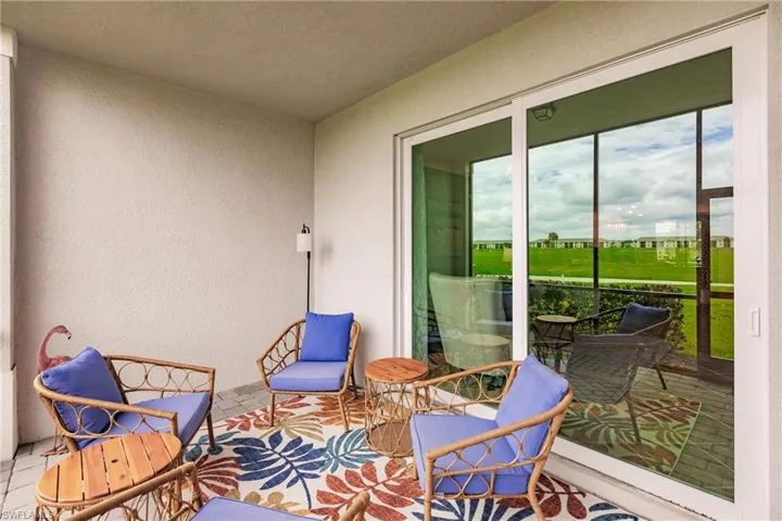 Back patio overlooking #1 fairway