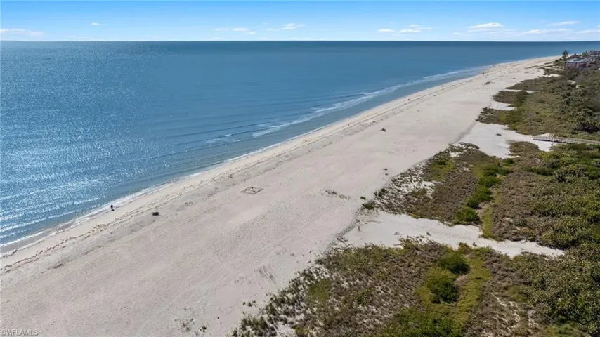 View of water feature with a beach view