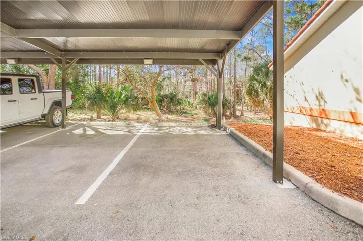 View of covered parking lot